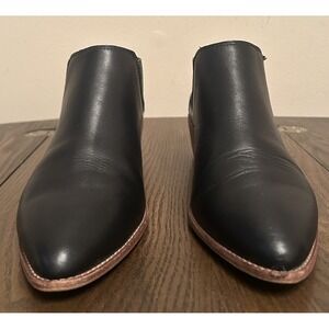 Madewell Leather Bonham Chelsea Heeled Booties Black Size 7.5 Western Pointed